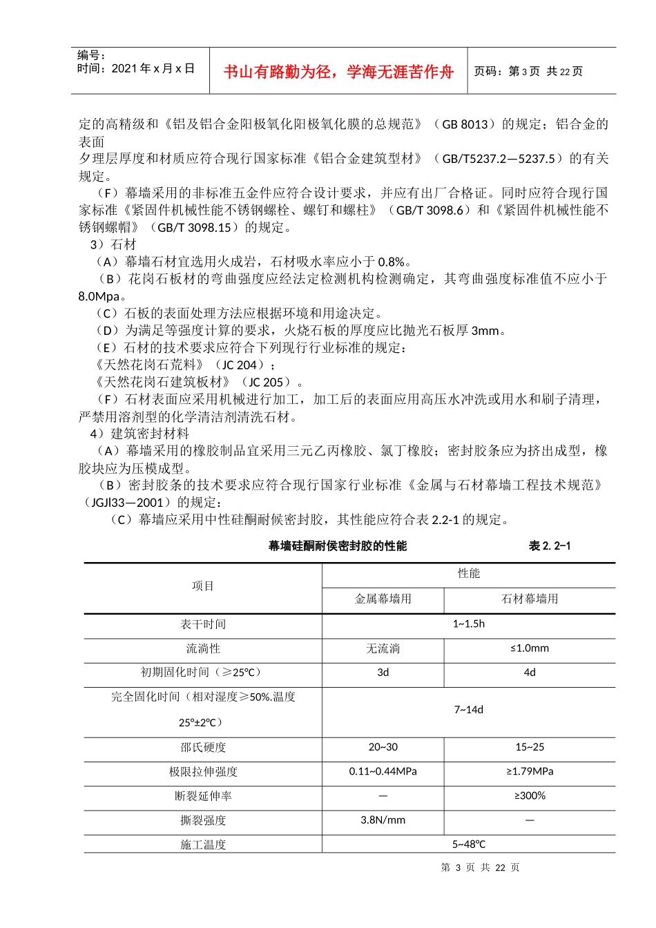 石材幕墙工程施工工艺标准（DOC32页）_第3页