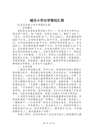 城关小学办学情况汇报