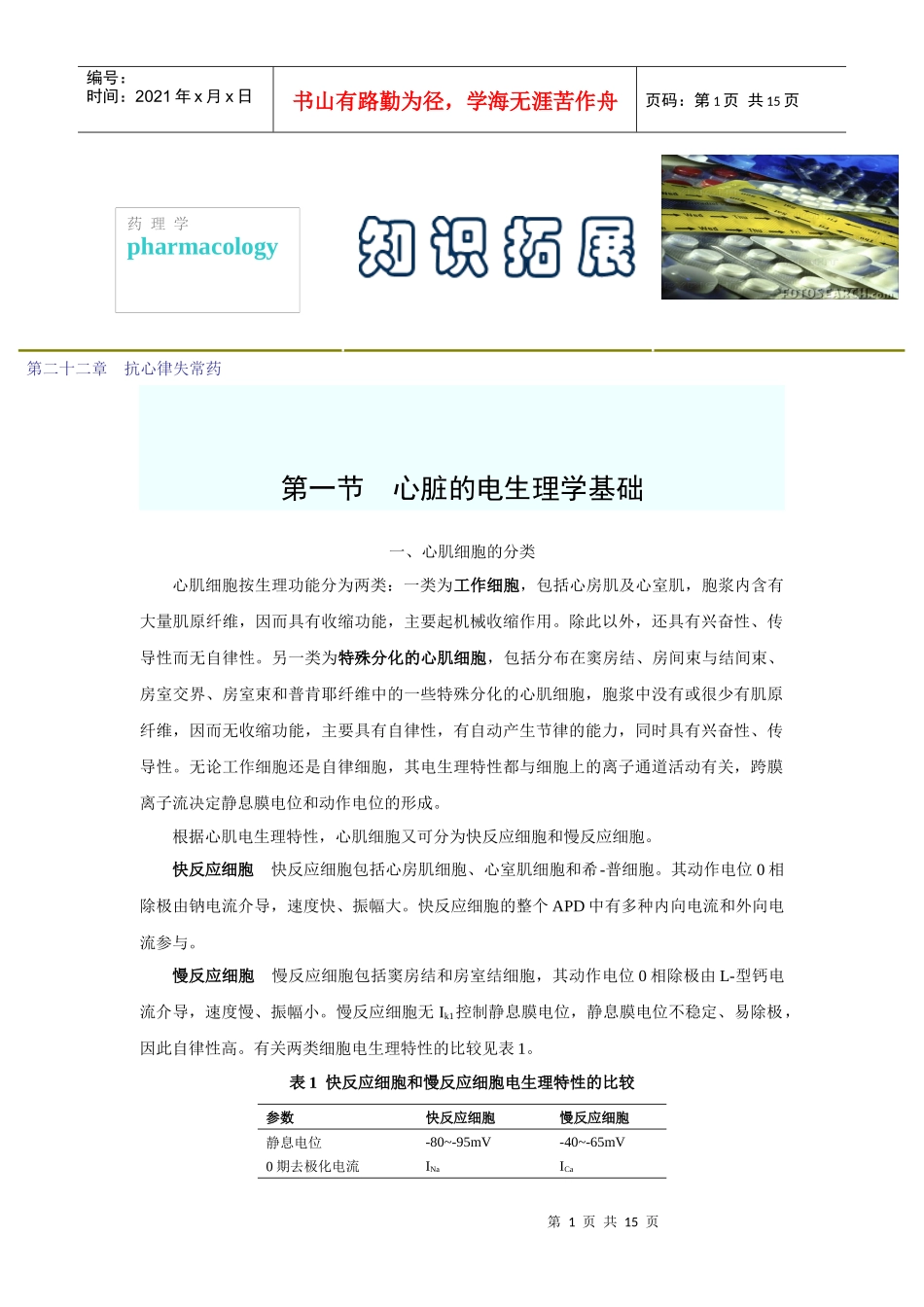 第二十二章抗心律失常药_第1页