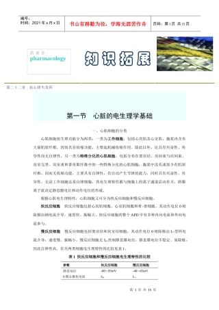 第二十二章抗心律失常药