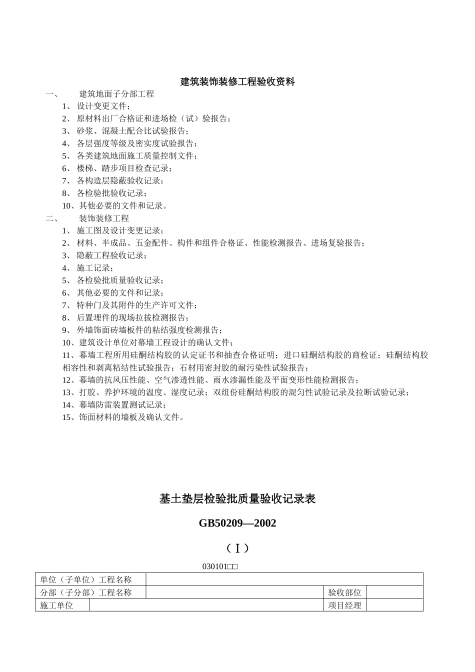 建筑装饰装修工程检验批质量验收记录表_第3页