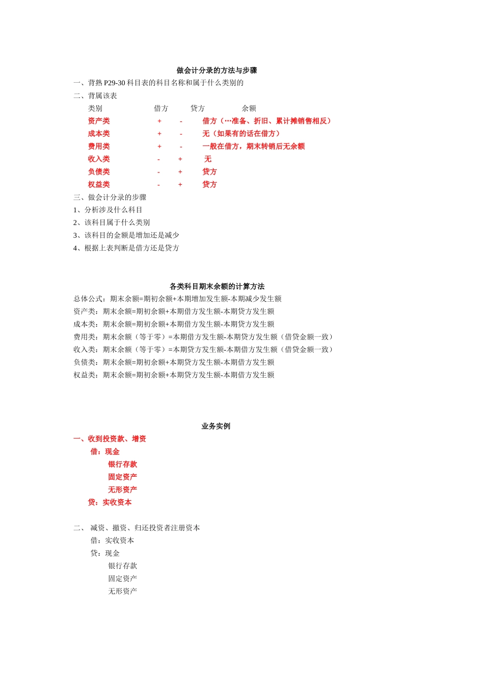 会计基础主要会计分录_第1页