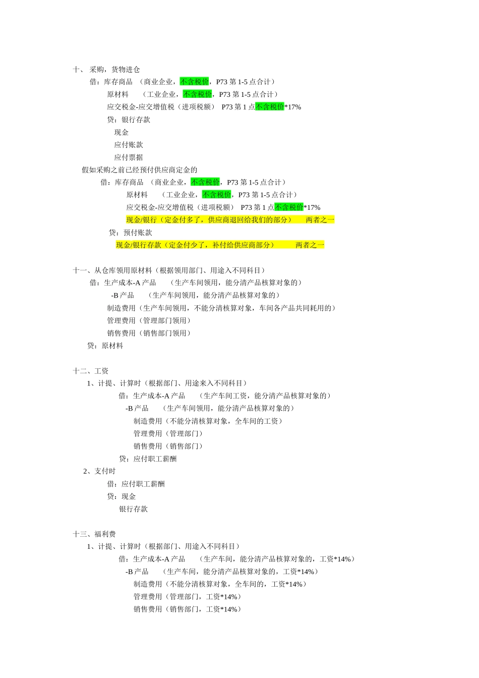 会计基础主要会计分录_第3页