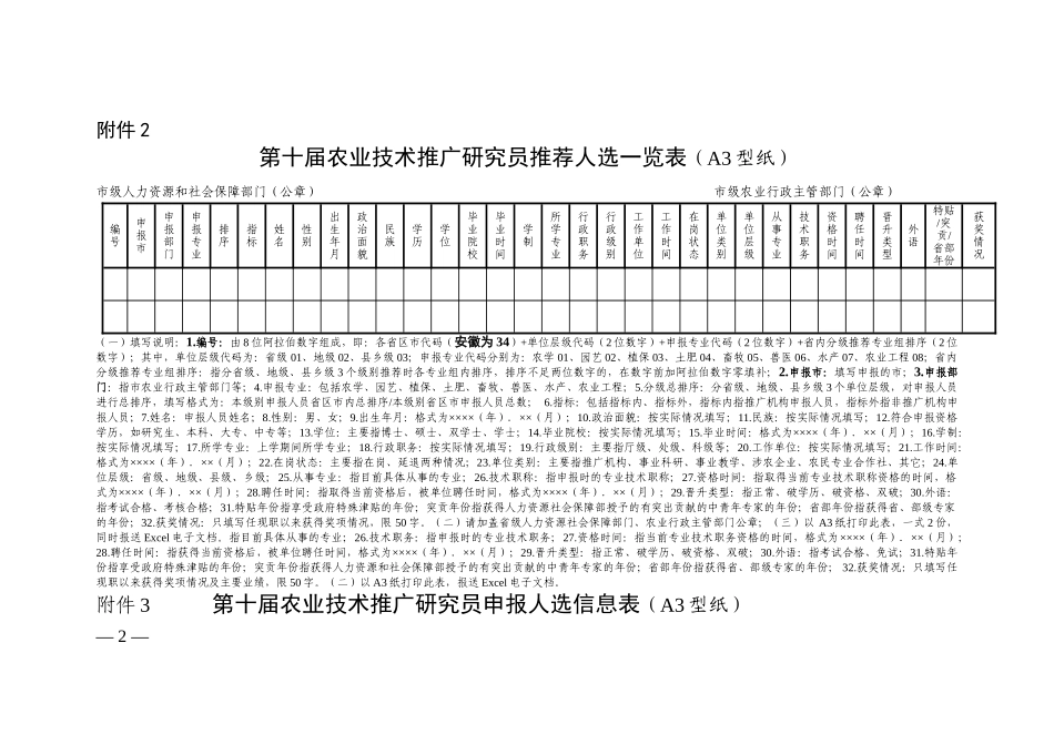 第十届农业技术推广研究员推荐确认表_第2页