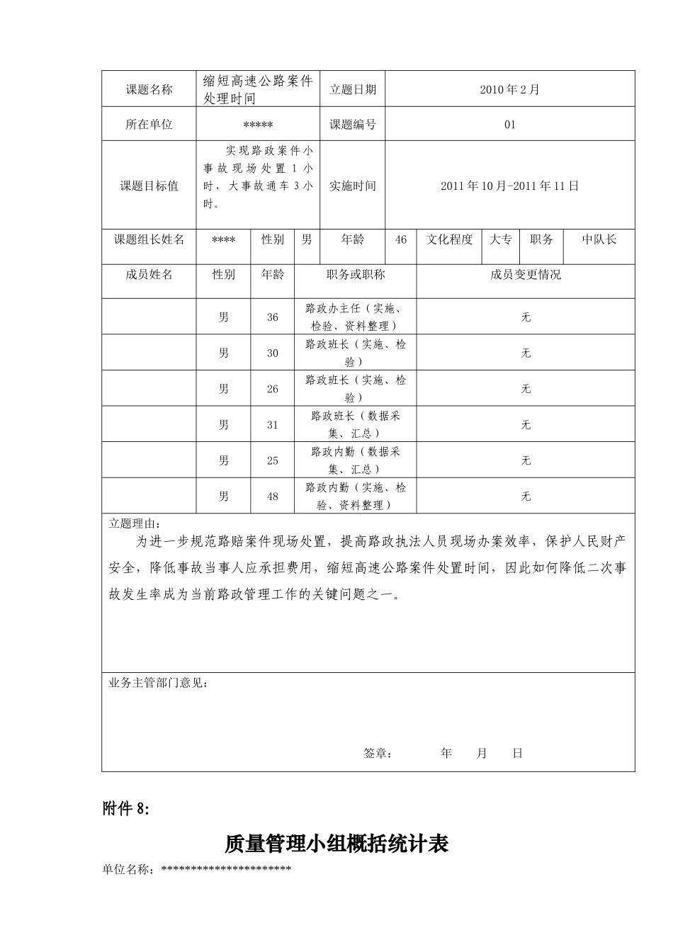 路政中队QC活动成果报告(修改)_第2页