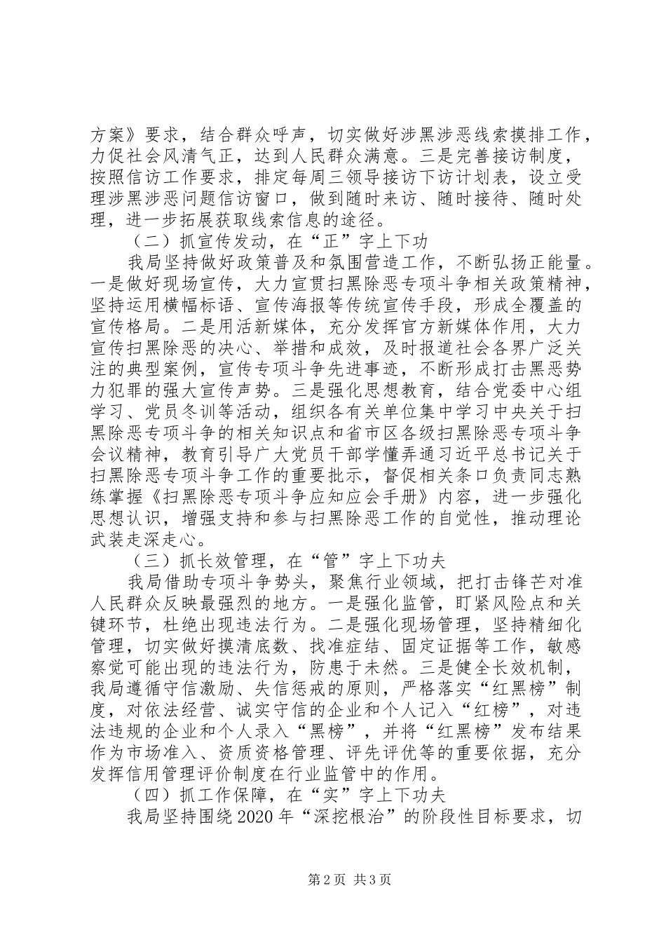 XX年扫黑除恶专项斗争工作情况汇报_第2页