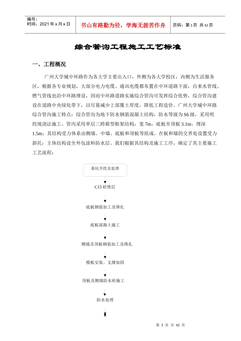 综合管沟工程施工工艺标准_第3页