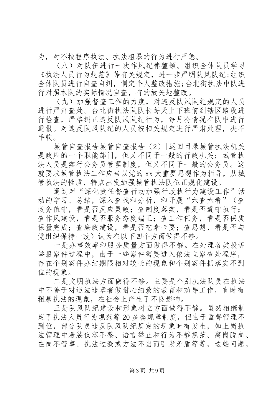 城管自查报告4篇_第3页