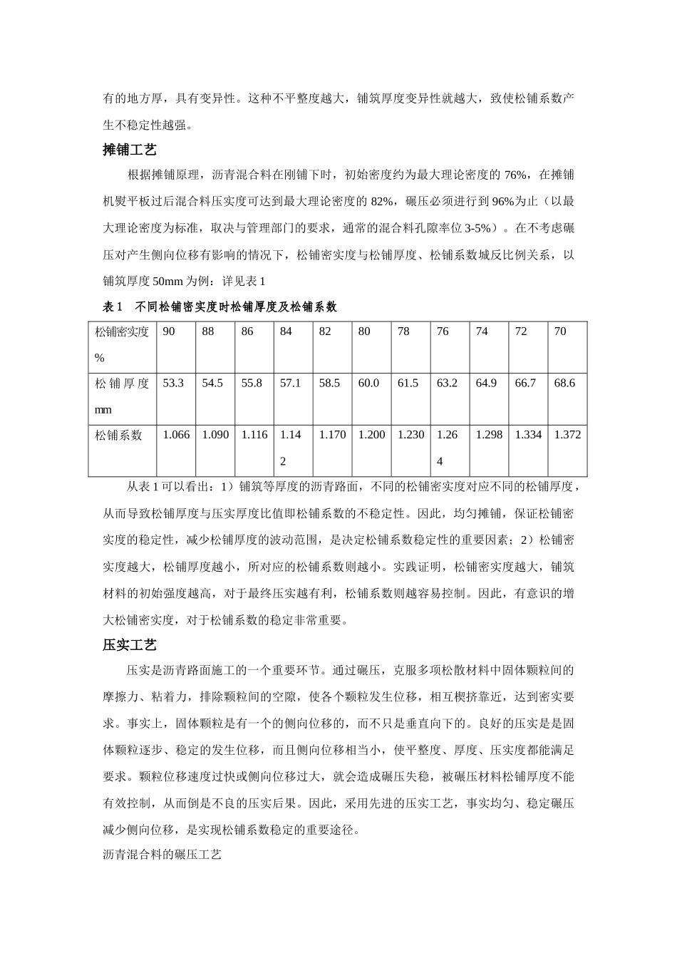 沥青砼路面施工松铺系数的影响因素与控制方法分析_第3页