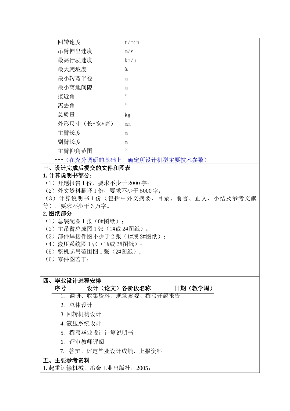 起重机回转机构和液压系统毕业设计任务书-模板_第3页