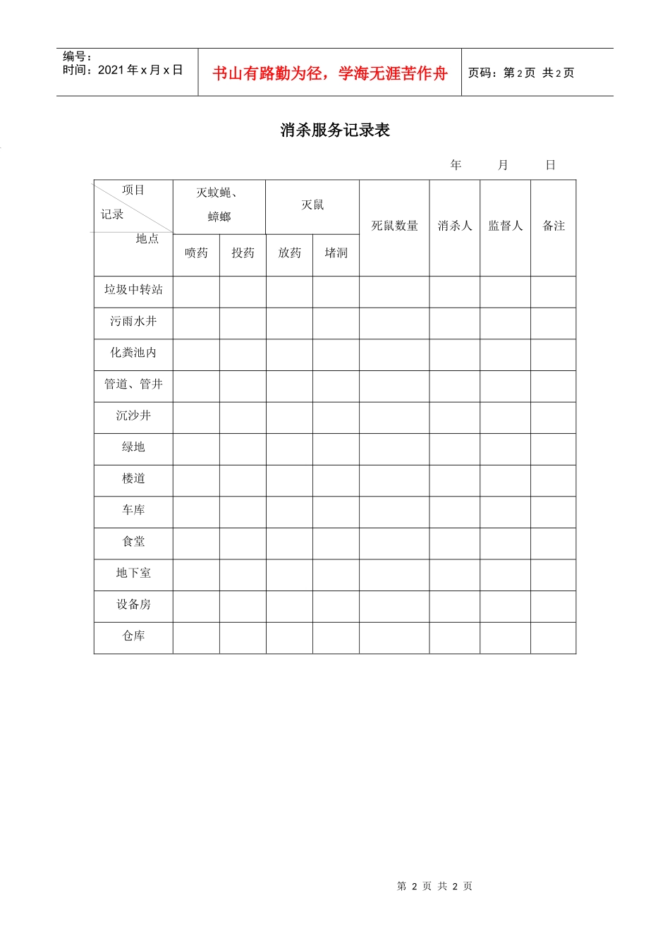 酒店卫生消毒工作规定_第2页