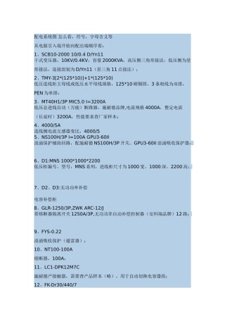 配电系统图字母含义Microsoft Word 文档
