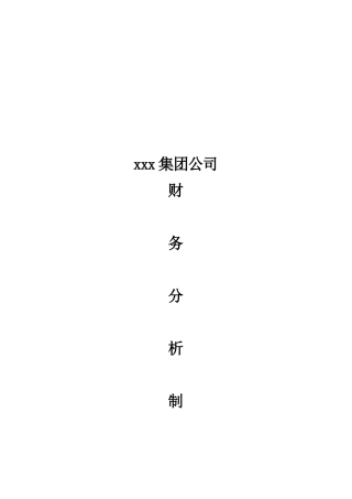 某咨询财务分析制度