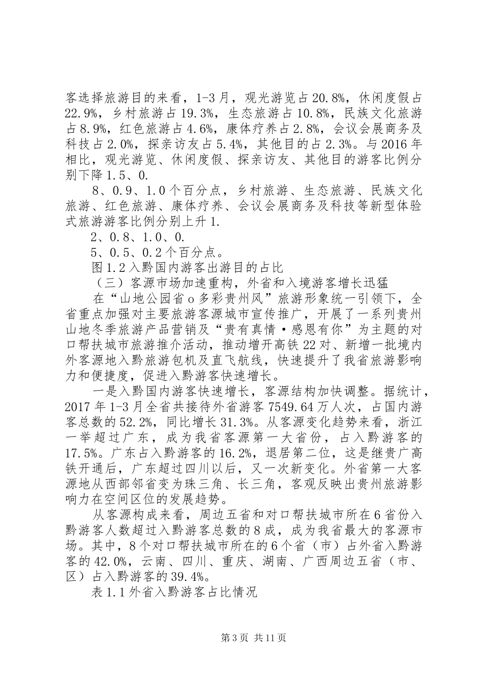 XX年一季度贵州旅游经济运行分析报告_第3页