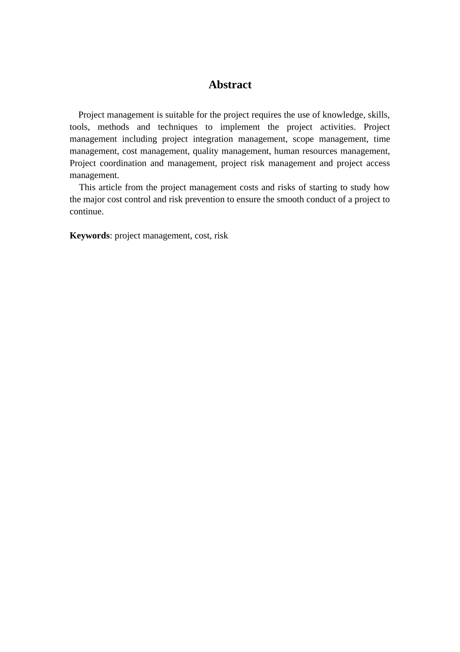 浅谈项目管理中的成本与风险问题_第2页