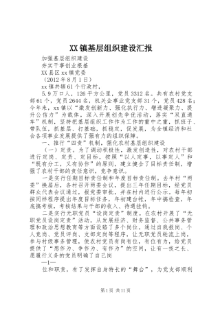 XX镇基层组织建设汇报