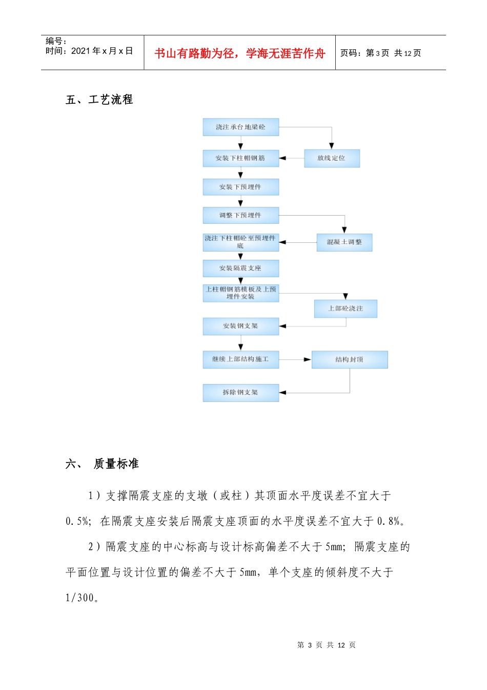 试谈橡胶隔震支座安装施工_第3页