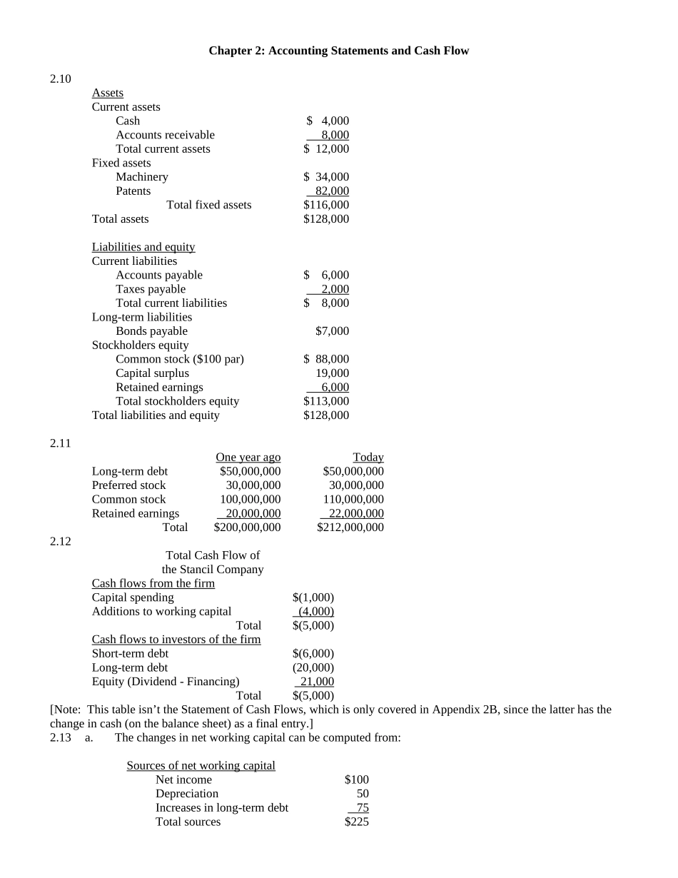 某公司理财课后题答案（英文版）_第1页