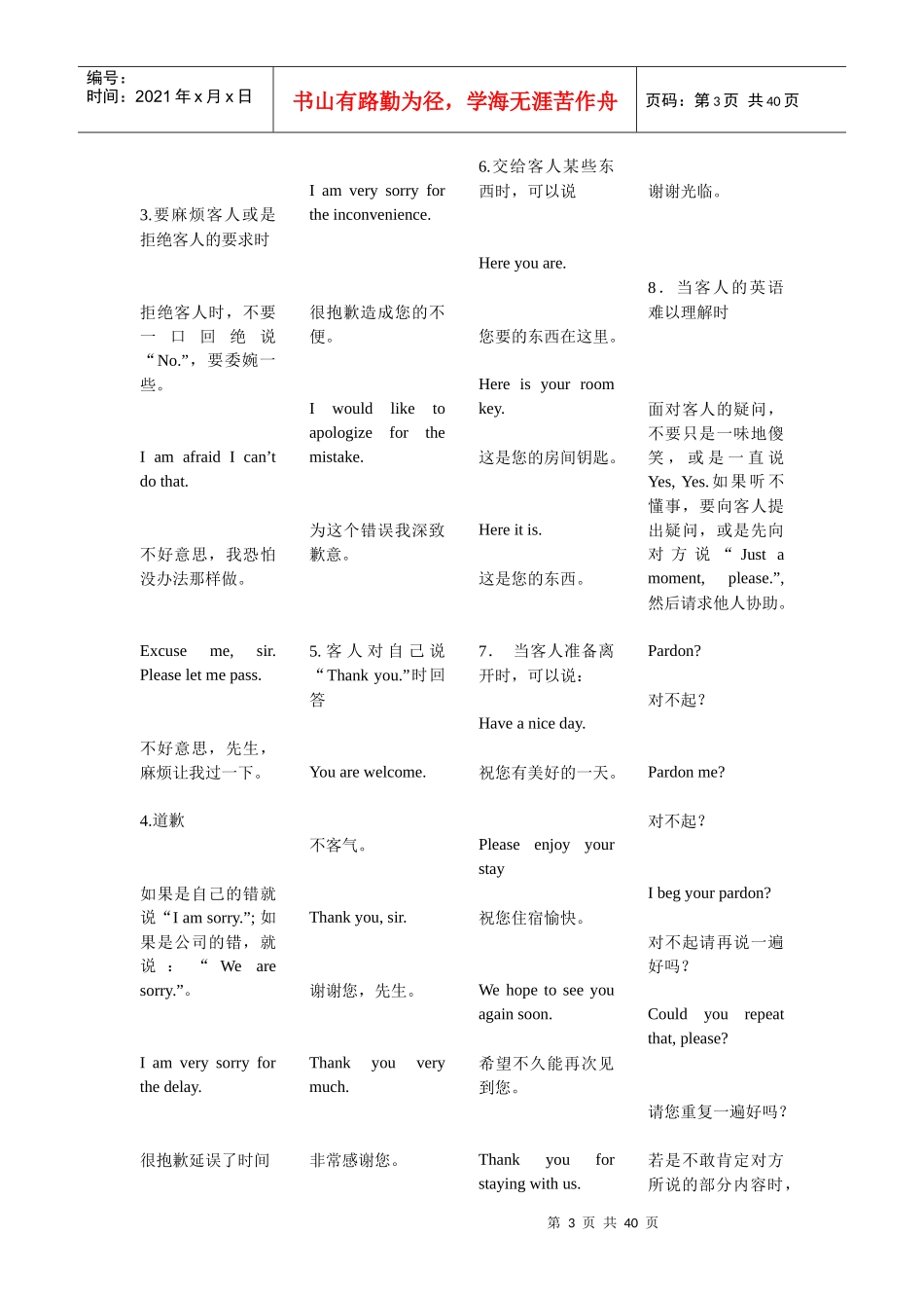 酒店前台英语口语_第3页