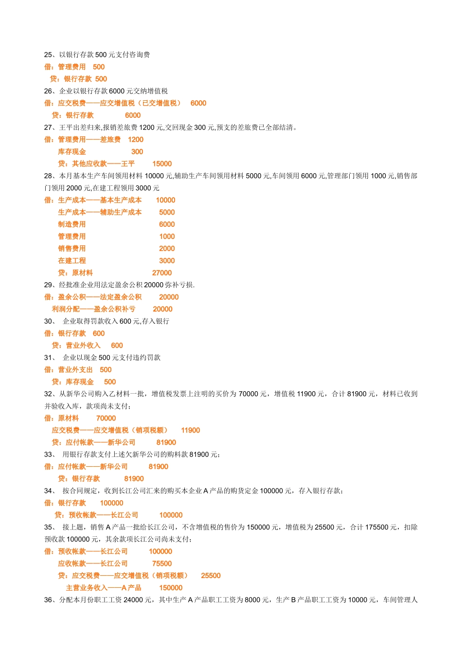 会计分录练习_第3页