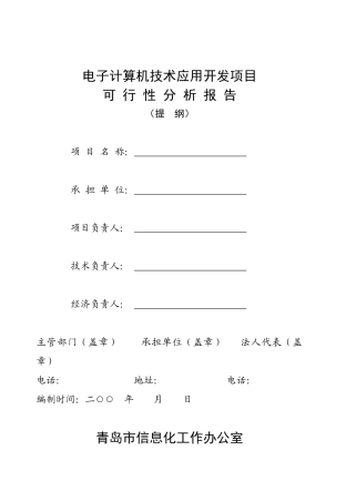 电子计算机技术应用开发项目