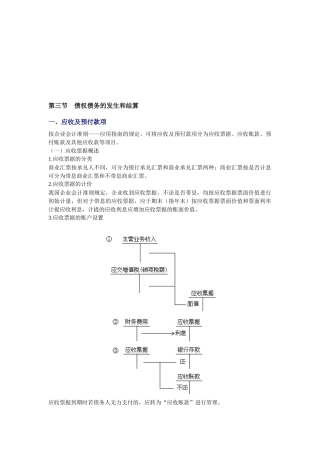 会计基础之债权债务的发生和结算
