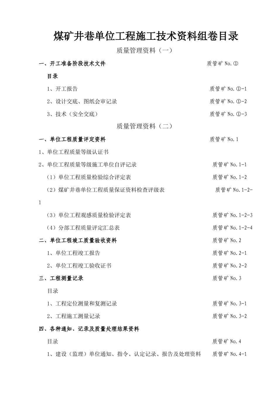 煤矿井巷单位工程质量管理资料表式及要求_第2页