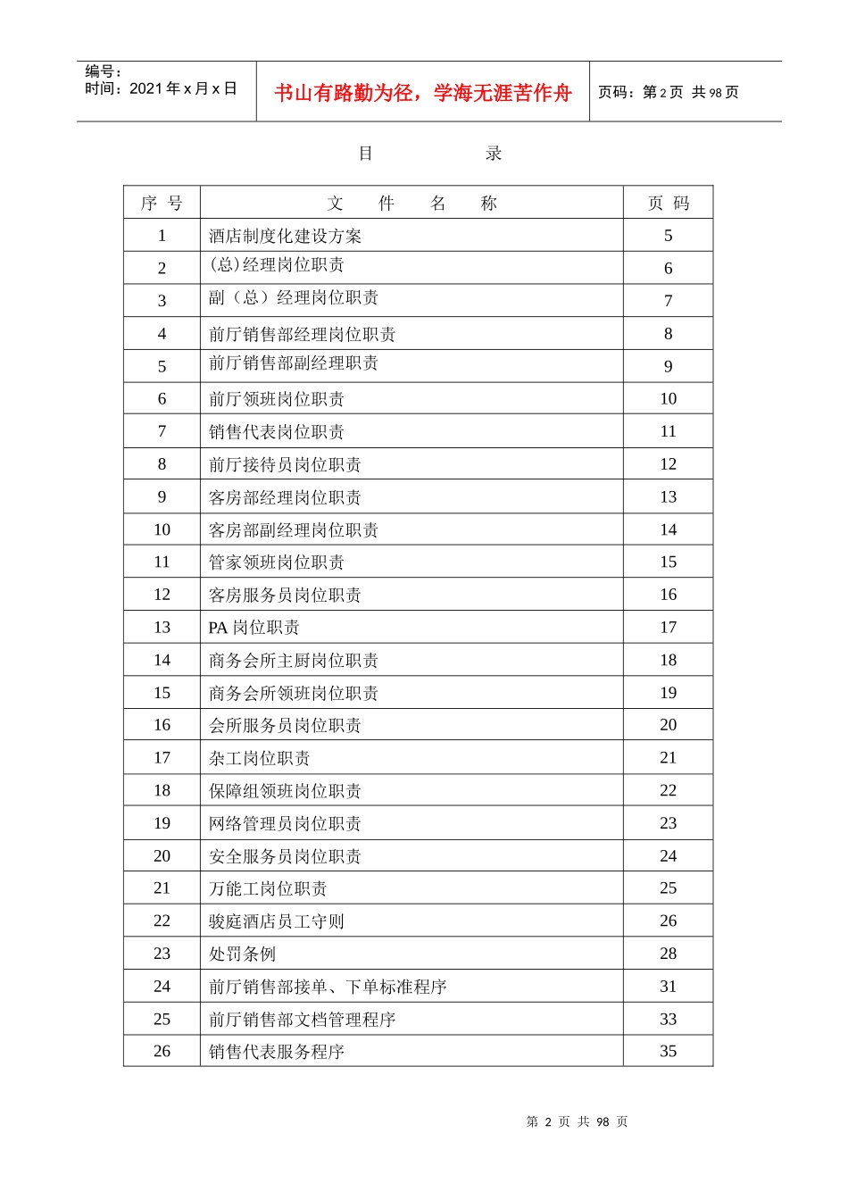 酒店管理操作标准文档_第2页