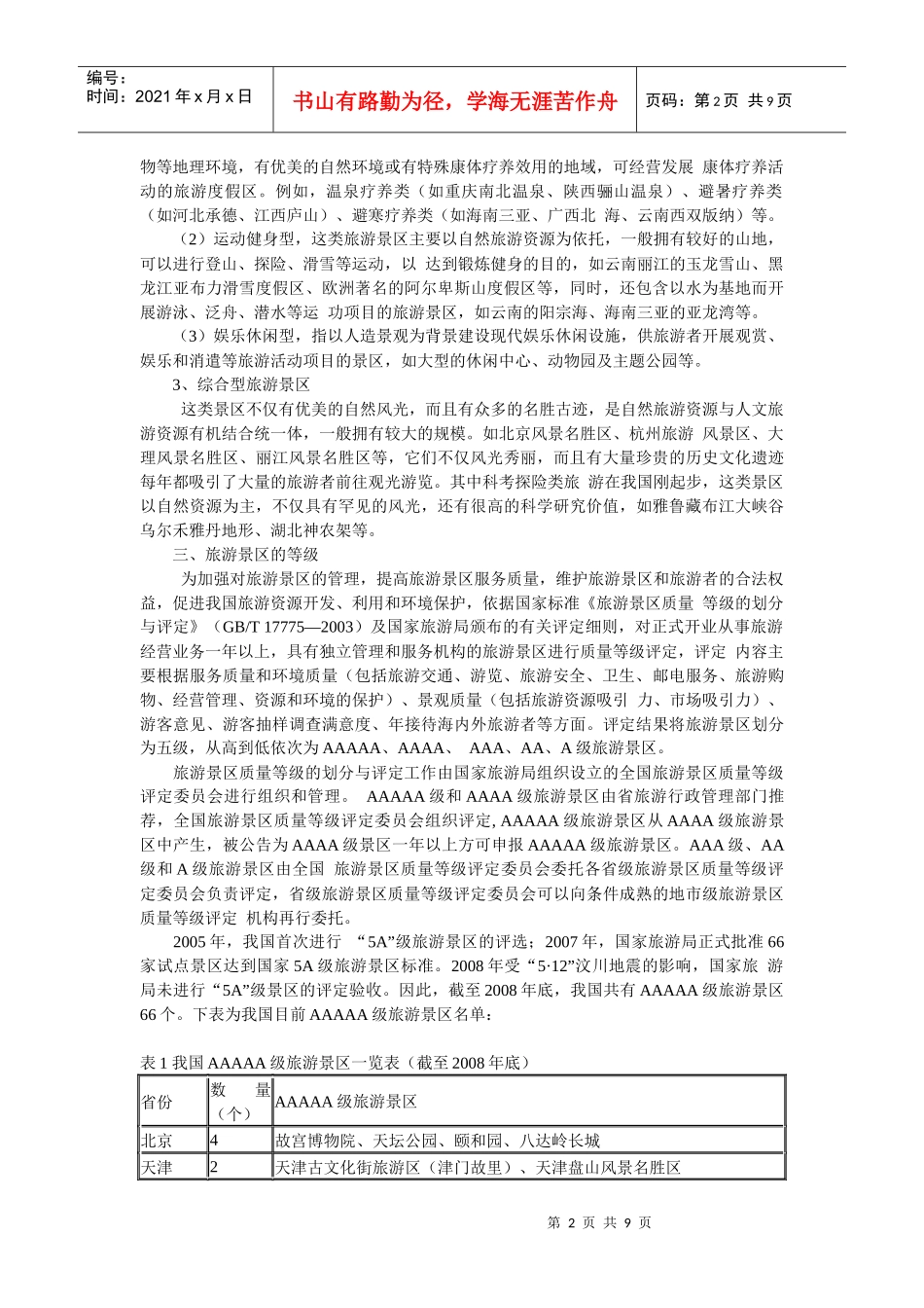 附录1旅游景区基本知识_第2页