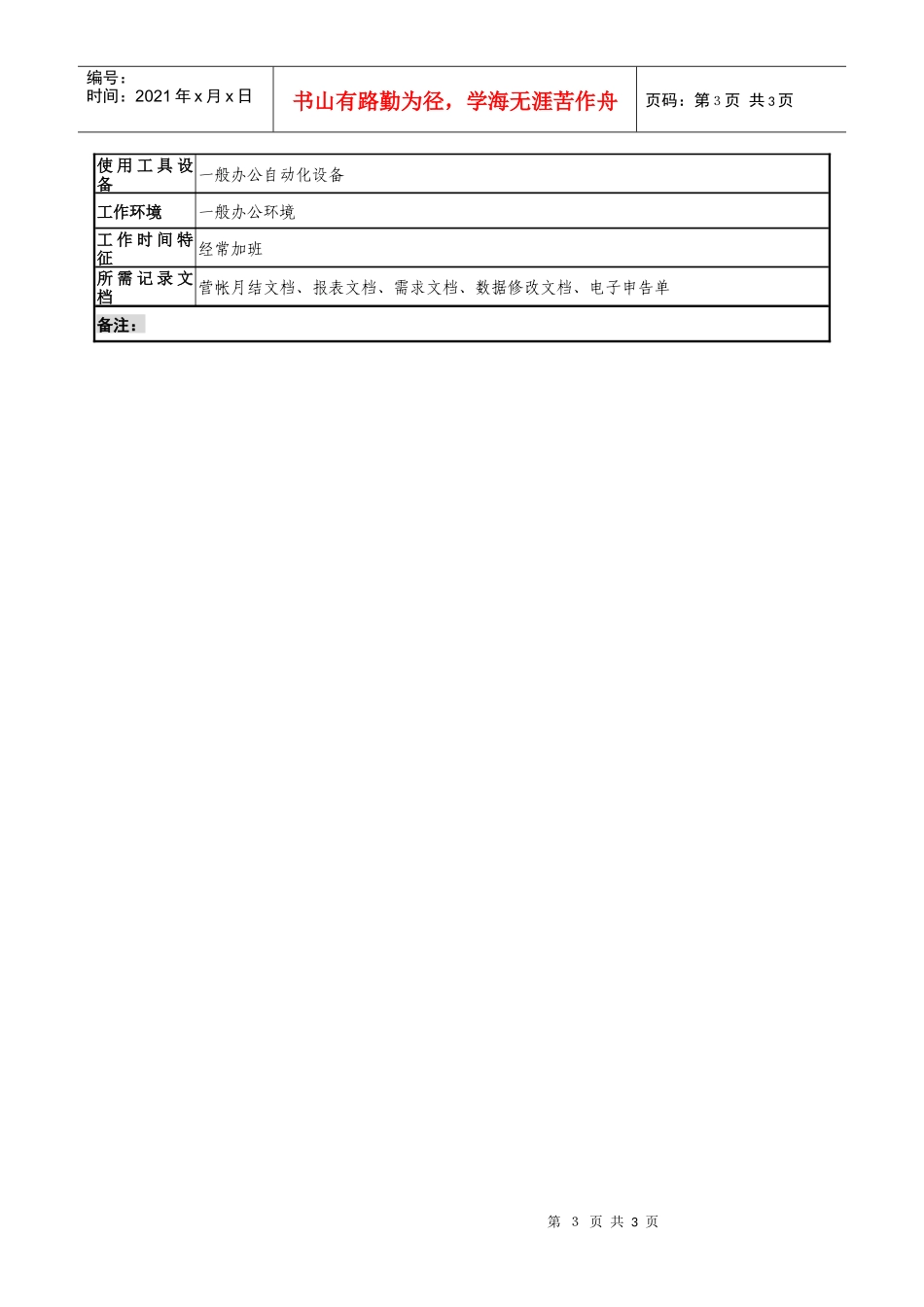 通信行业-计费业务中心-营帐数据处理岗位说明书_第3页