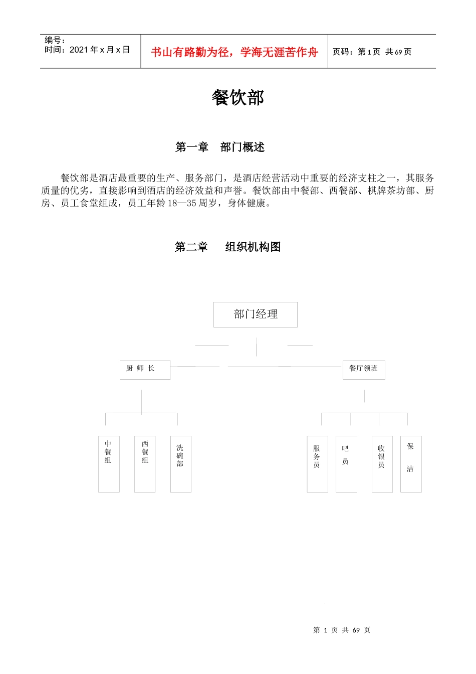 酒店餐饮部运转手册--13173957_第1页