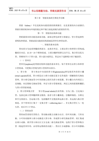 肾脏疾病的生物化学诊断