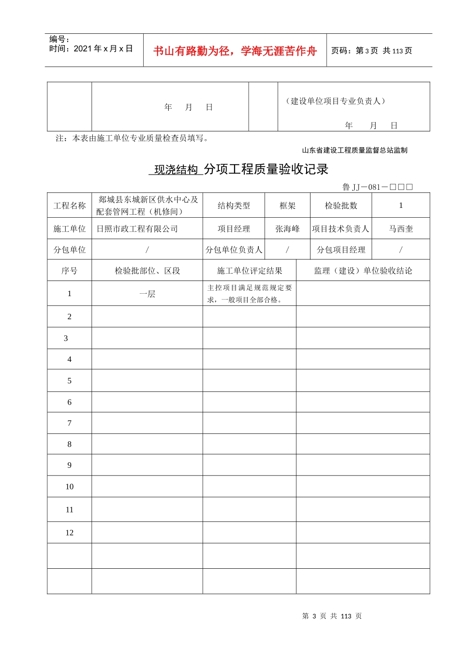 鲁JJ-081分项工程质量验收记录_第3页