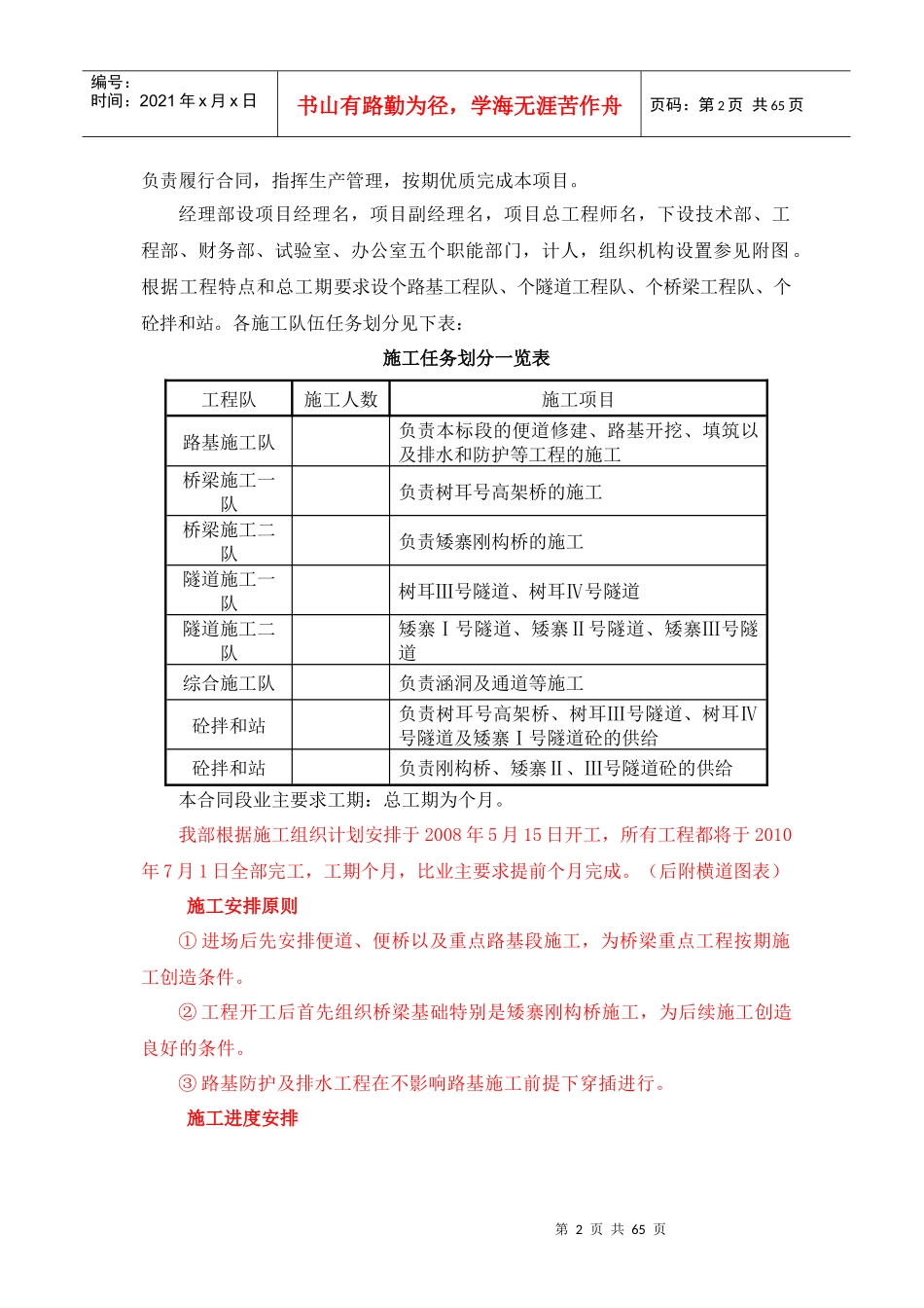 高速公路（段）土建工程实施性施工组织设计方案_第2页