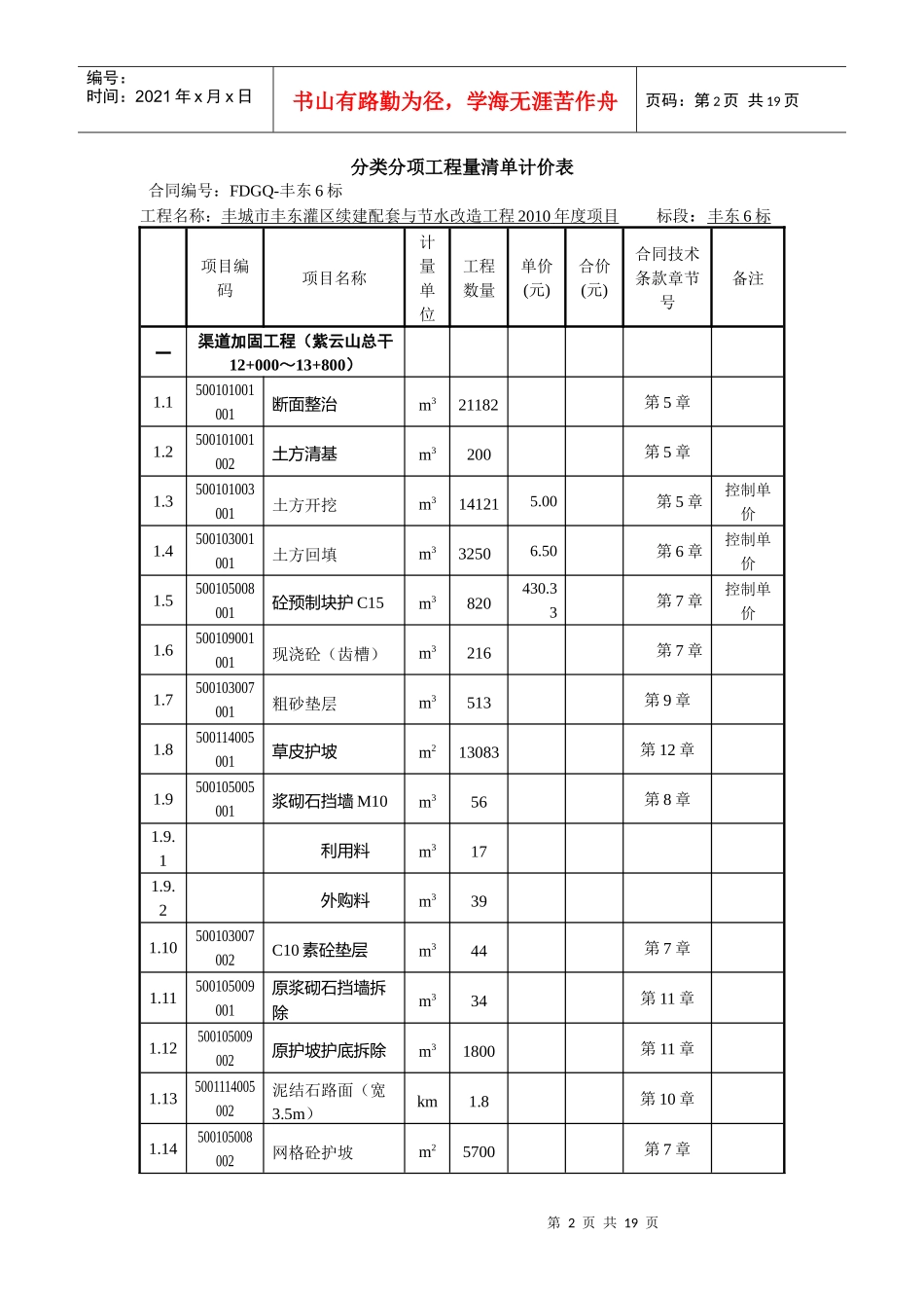 附件：工程量清单-江西省水利规划设计院_第2页