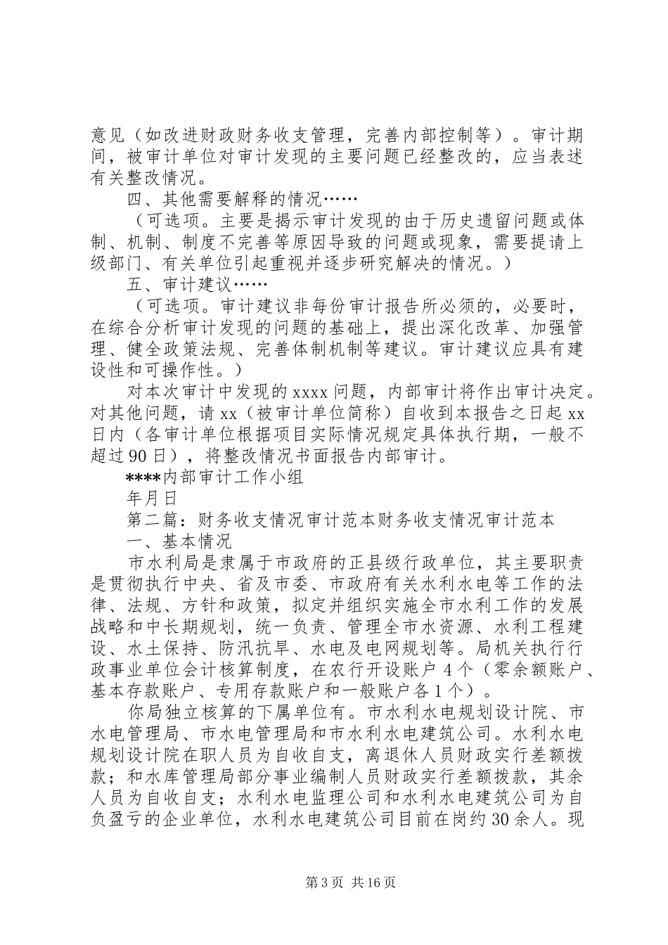 财务收支审计报告范本_第3页
