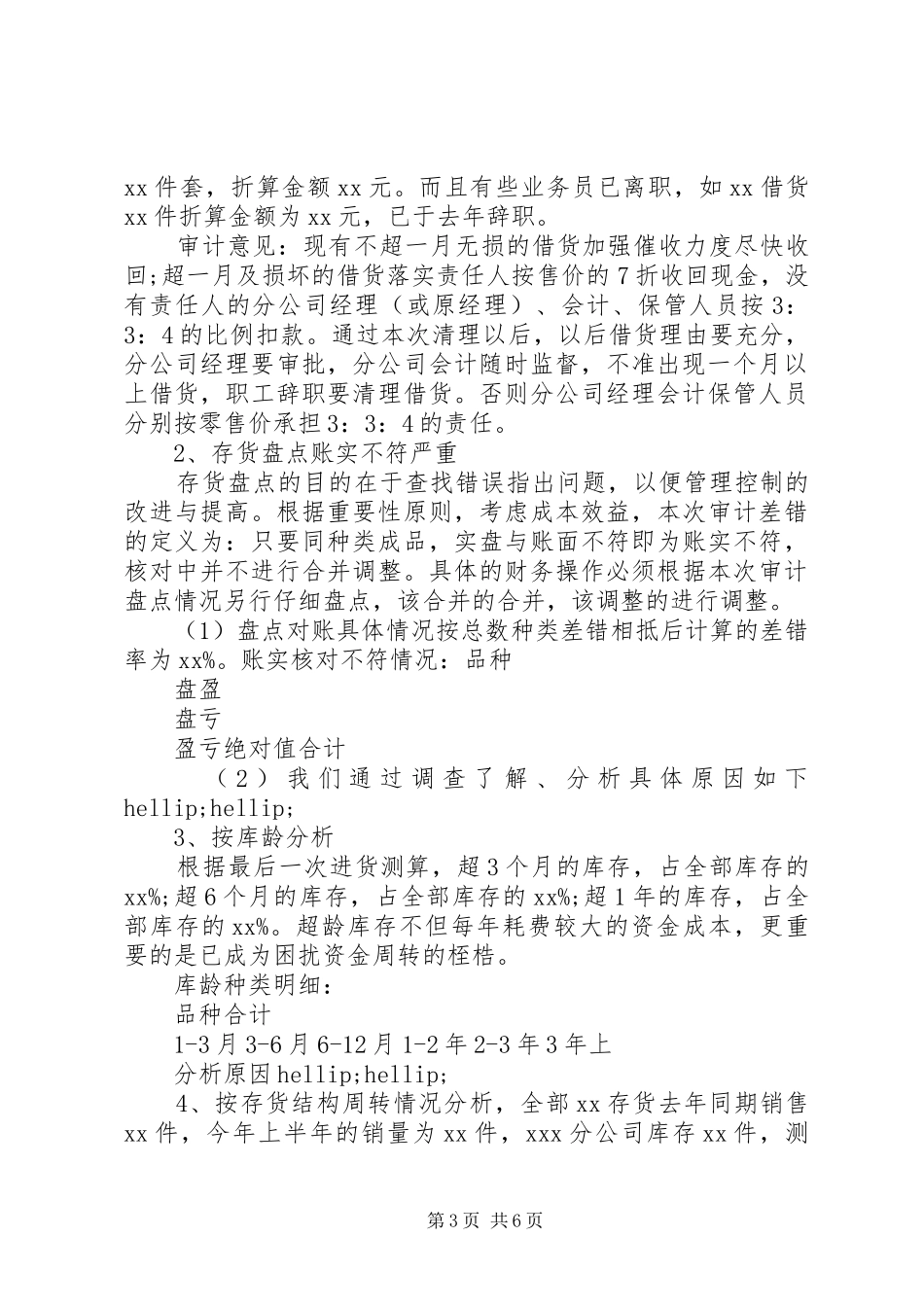 XX年公司财务审计报告范本_第3页