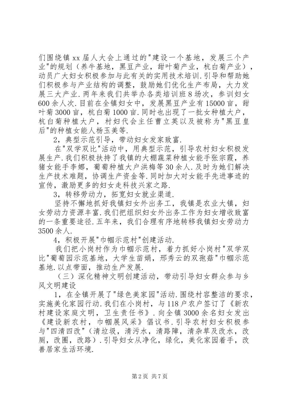 XX年乡镇妇联工作报告_第2页