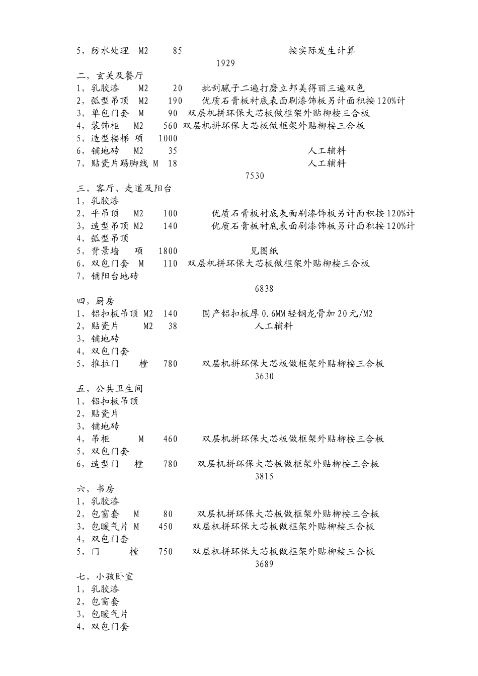 家庭室内装修设计预算_第3页