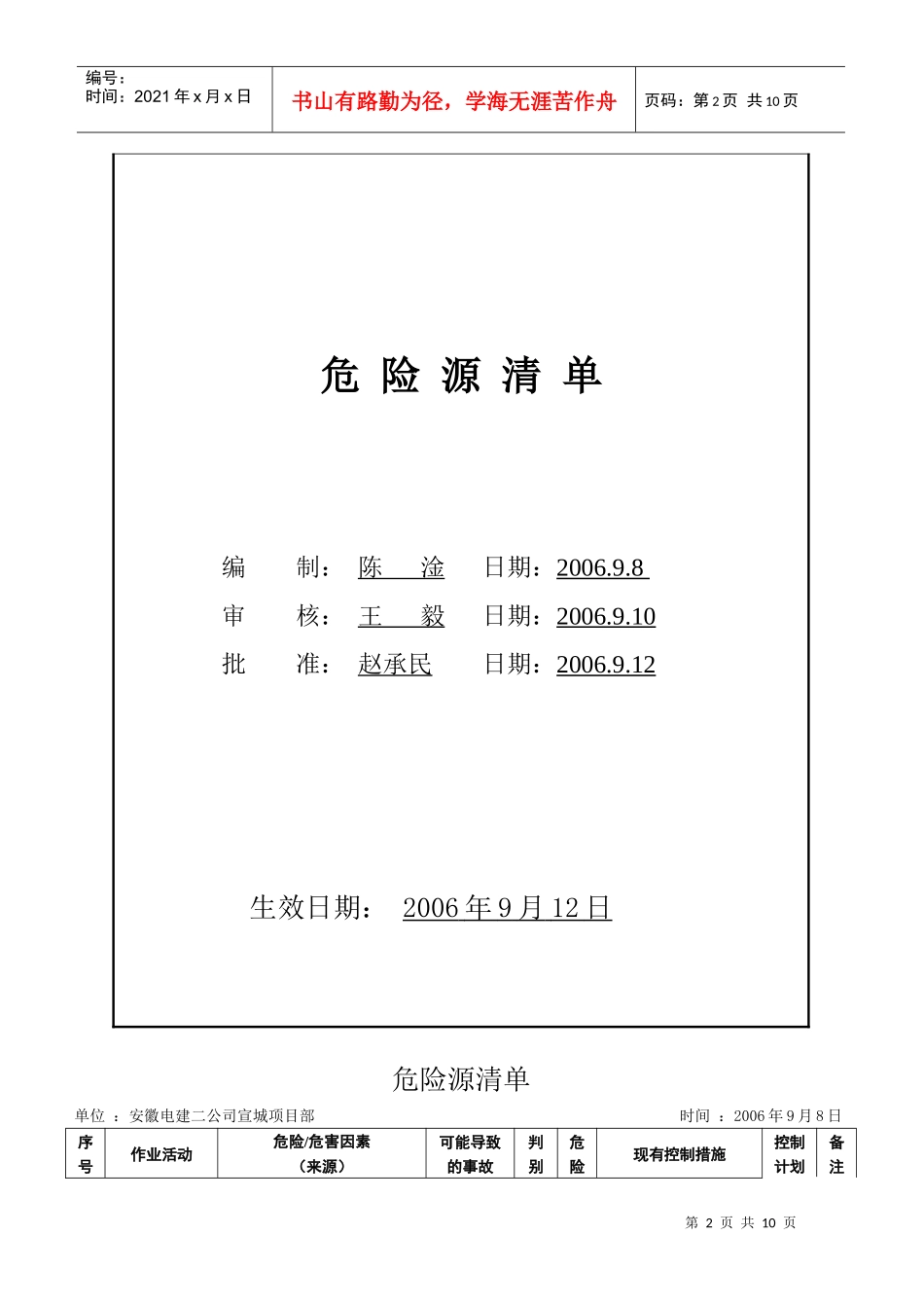 电力公司危险源清单_第2页