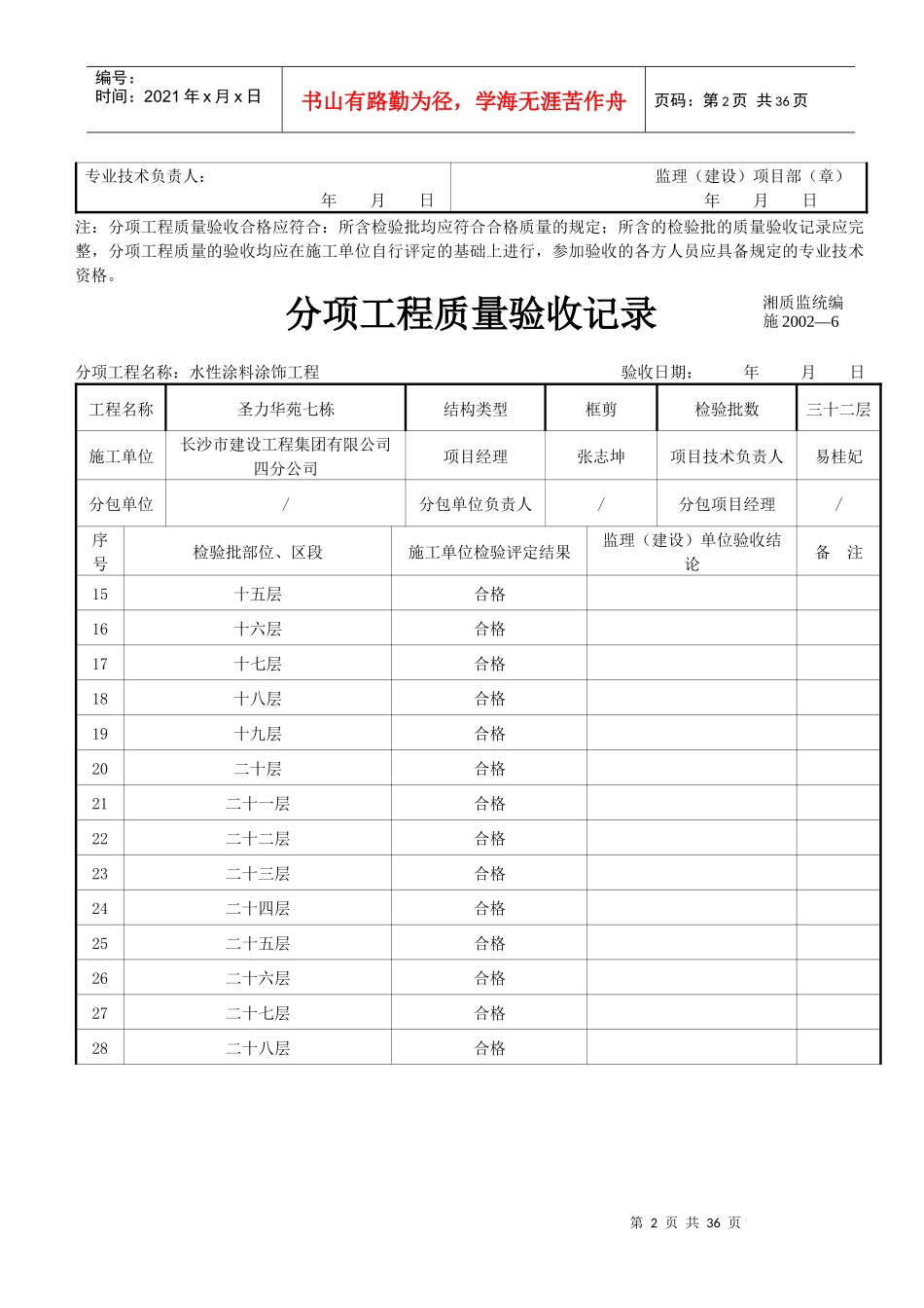 装饰装修分项工程质量验收记录[1]_第2页