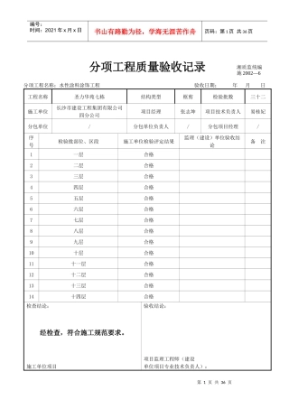 装饰装修分项工程质量验收记录[1]
