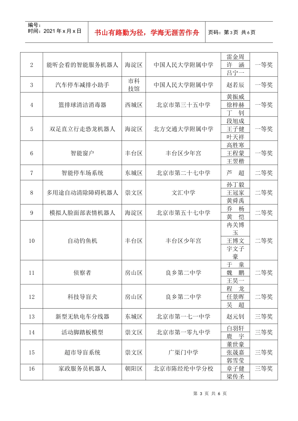 第七届机器人竞赛工程设计成绩公示_第3页