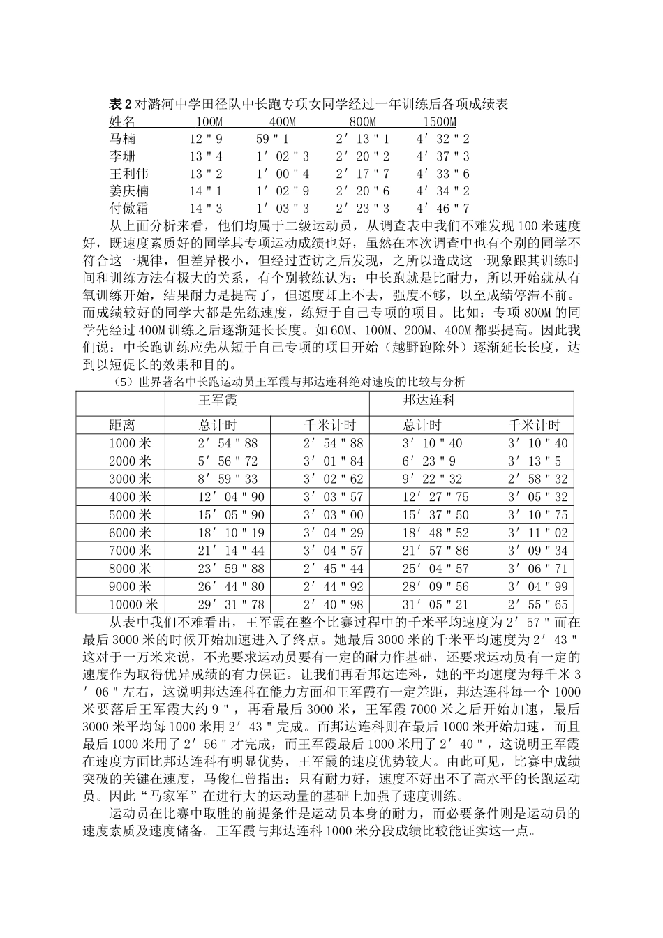 浅谈速度素质对提高青少年中长跑运动员成绩作用的研究_第3页