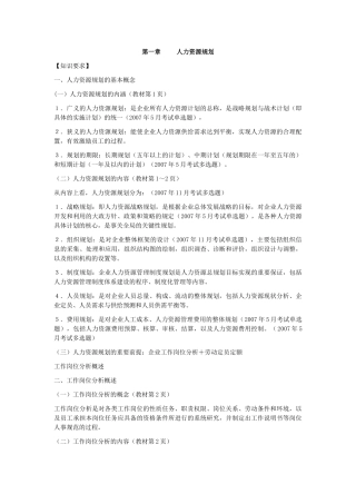 企业人力资源管理师(三级)知识点总结