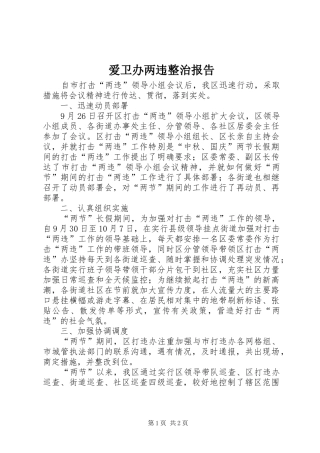 爱卫办两违整治报告