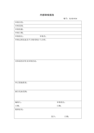内审有关记录