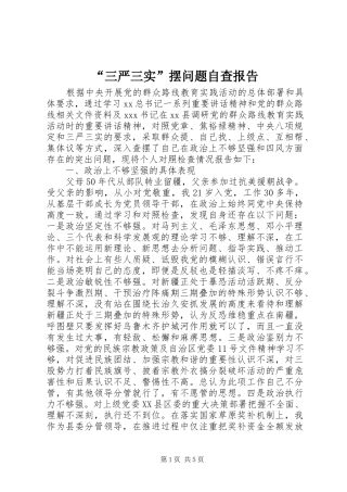 “三严三实”摆问题自查报告