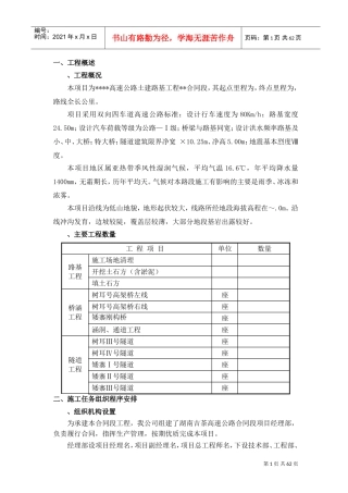 高速公路（段）土建工程实施性施工组织设计方案(DOC66页)