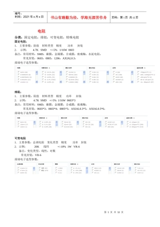 电子元器件规范